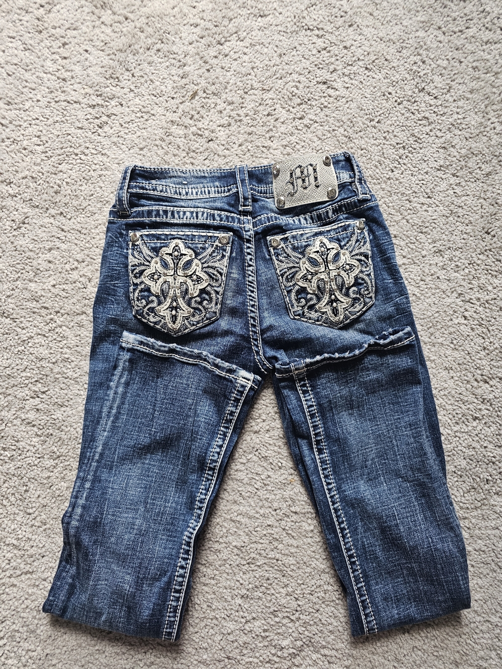 Miss Me Blue Embroidered Boot Cut Jeans